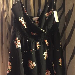 Large (juniors) bongo romper black with roses